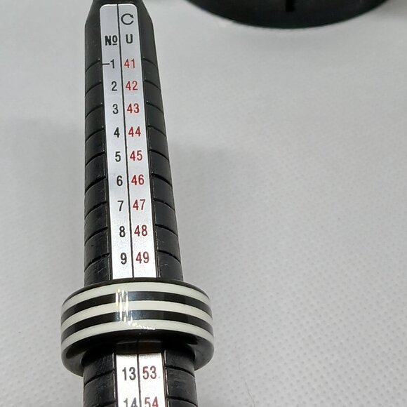 NWOT Size 5 1/5 Thick Black & White Striped Unisex Ring Acrylic Jewelry #15 - Picture 2 of 8